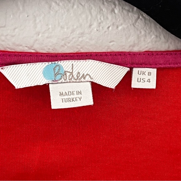 Boden Womens Red/Orange Blouse Pleat Front Sleeveless Top US size 4 - Picture 2 of 6